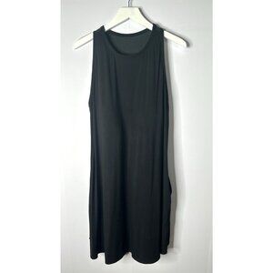 Shebird Black Tunic Tank Bra Dress Built in Bra Size 7 XL Pockets Knee Length